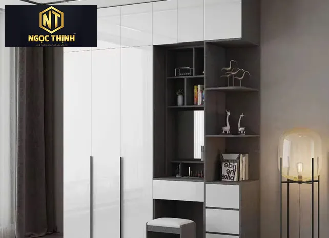 TỦ QUẦN ÁO GỖ MDF PHỦ MELAMINE MẪU 21